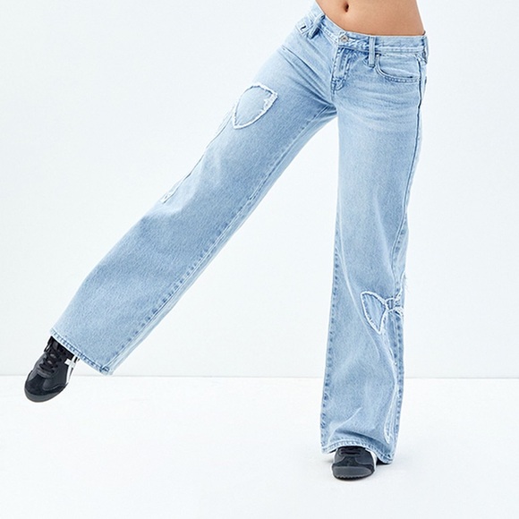 🦋PACSUN🦋 Baggy low rise Bow Jeans🦋 - Picture 4 of 14